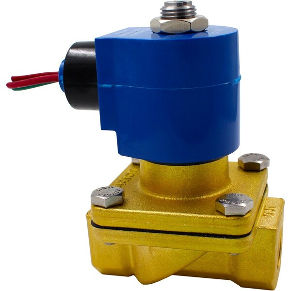 Solenoid Valve, 2-Way, 3/8 in Pipe Size, 24V/50V to 60V, Zero Differential, Diaphragm, Brass
